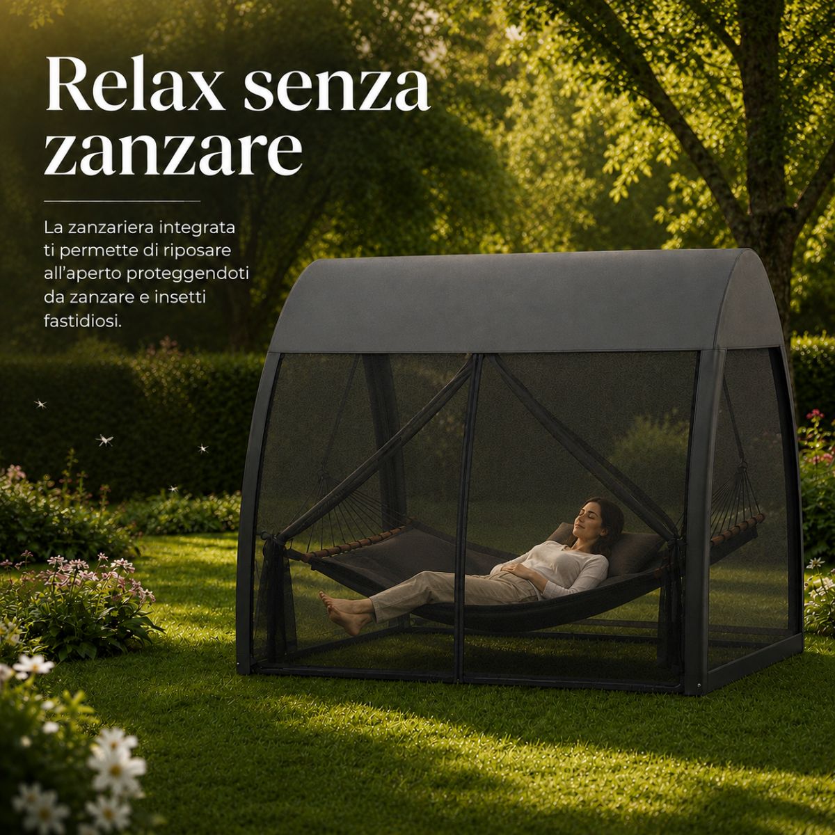 Amaca con zanzariera per dormire all'aperto